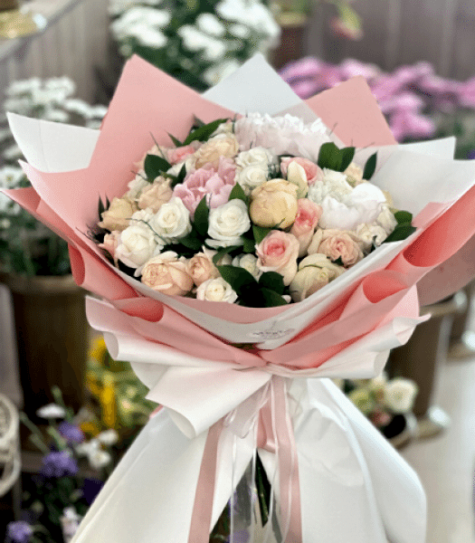 Pembe Tonlarda Nişan Buketi