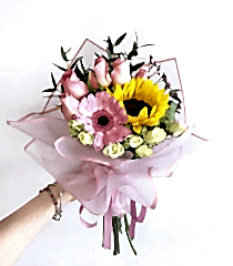 Dağ Gülü Güzeli Ay Çiçeği Buketi