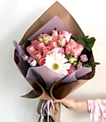 Pembe ve Mor Dağ Gülleri Buketi