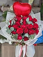 25 Adet Gül Ve Kalpli Balon